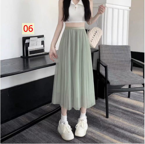 24HA242.06 - CHÂN VÁY XẾP LY DÁNG DÀI