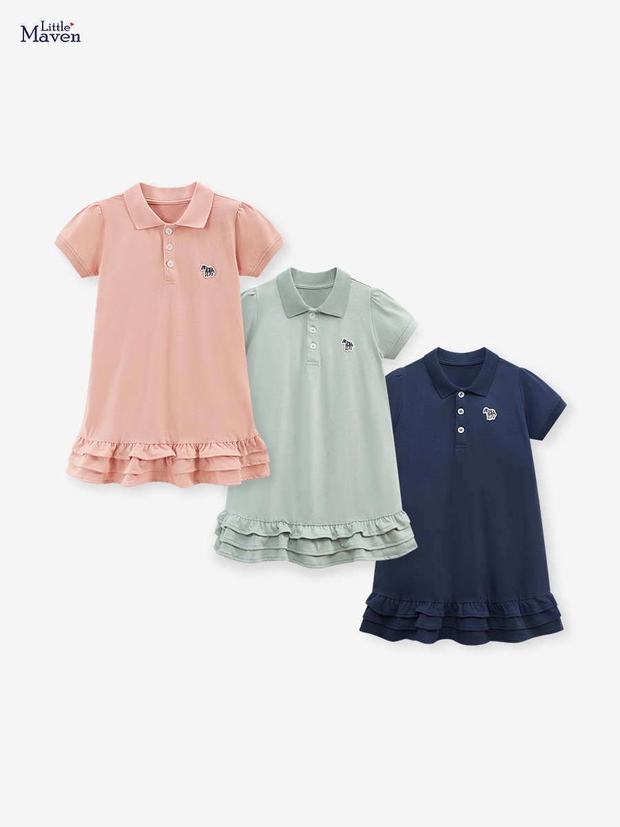 24HH262.11 - VÁY POLO BÉ GÁI LITTLE MAVEN