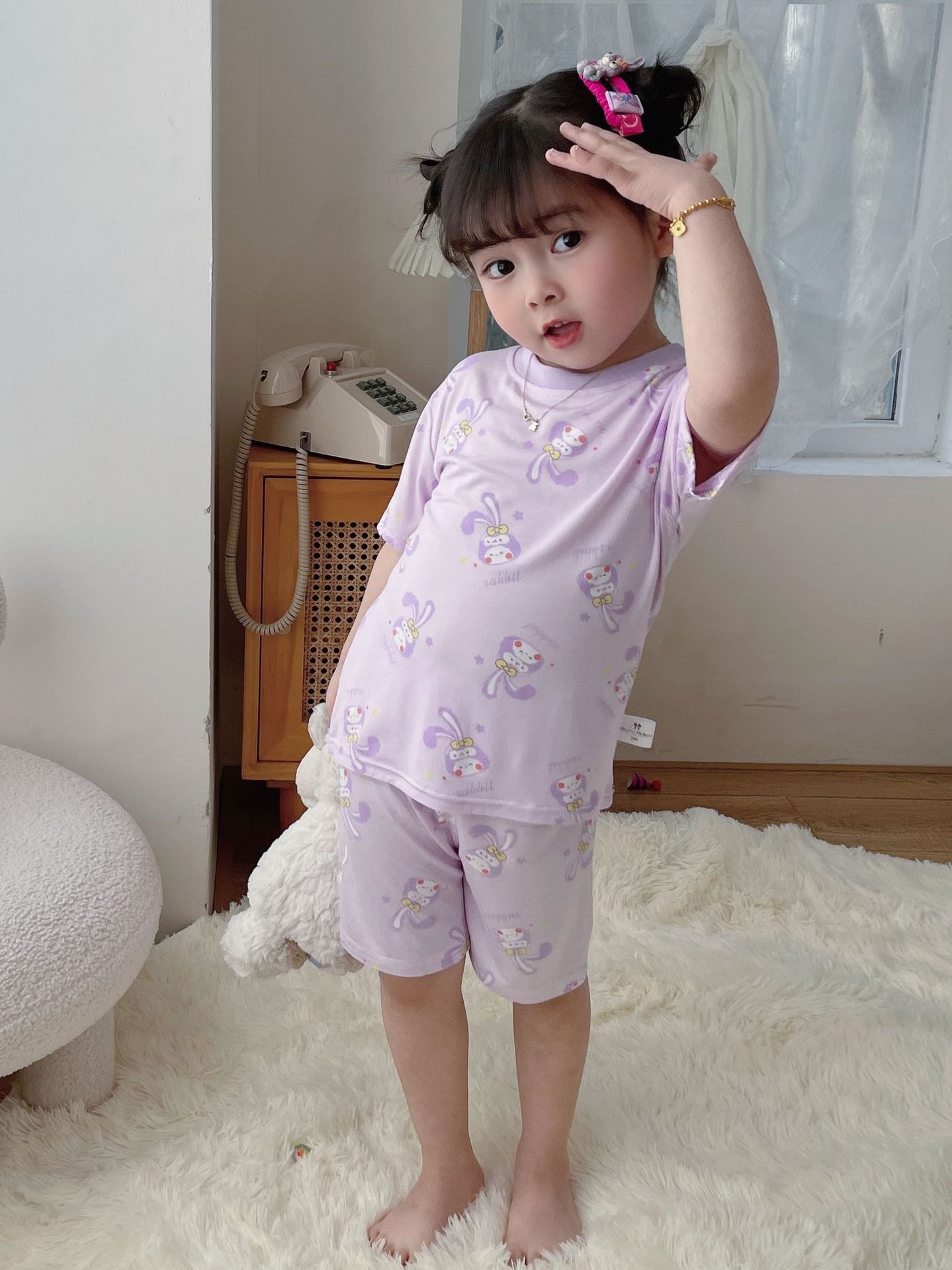 24HA282.05 - BỘ MẶC NHÀ MOMO MOKOO CHO BÉ