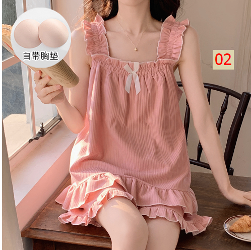 24HH292.01 - BỘ VÀ VÁY MẶC NHÀ KÈM BRA