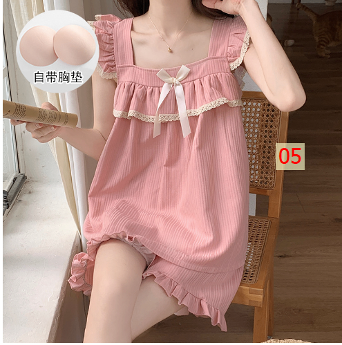 24HH292.01 - BỘ VÀ VÁY MẶC NHÀ KÈM BRA