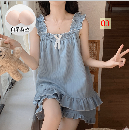 24HH292.01 - BỘ VÀ VÁY MẶC NHÀ KÈM BRA
