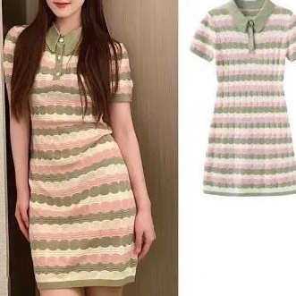 24HA292.13 - VÁY POLO PHỐI MÀU NỮ