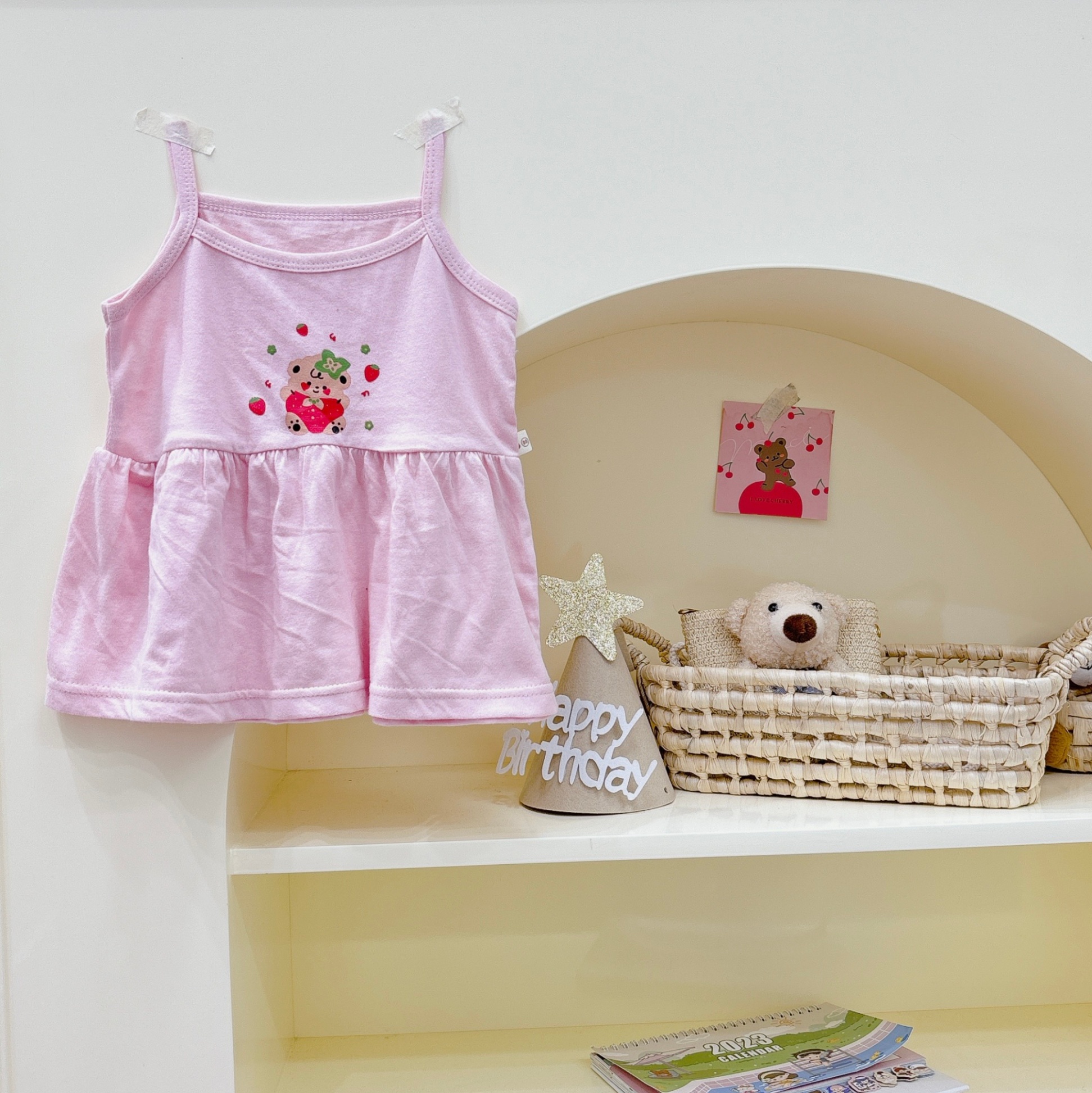 HAX2435 - SET 2 ÁO 2 DÂY COTTON XUẤT BÉ GÁI