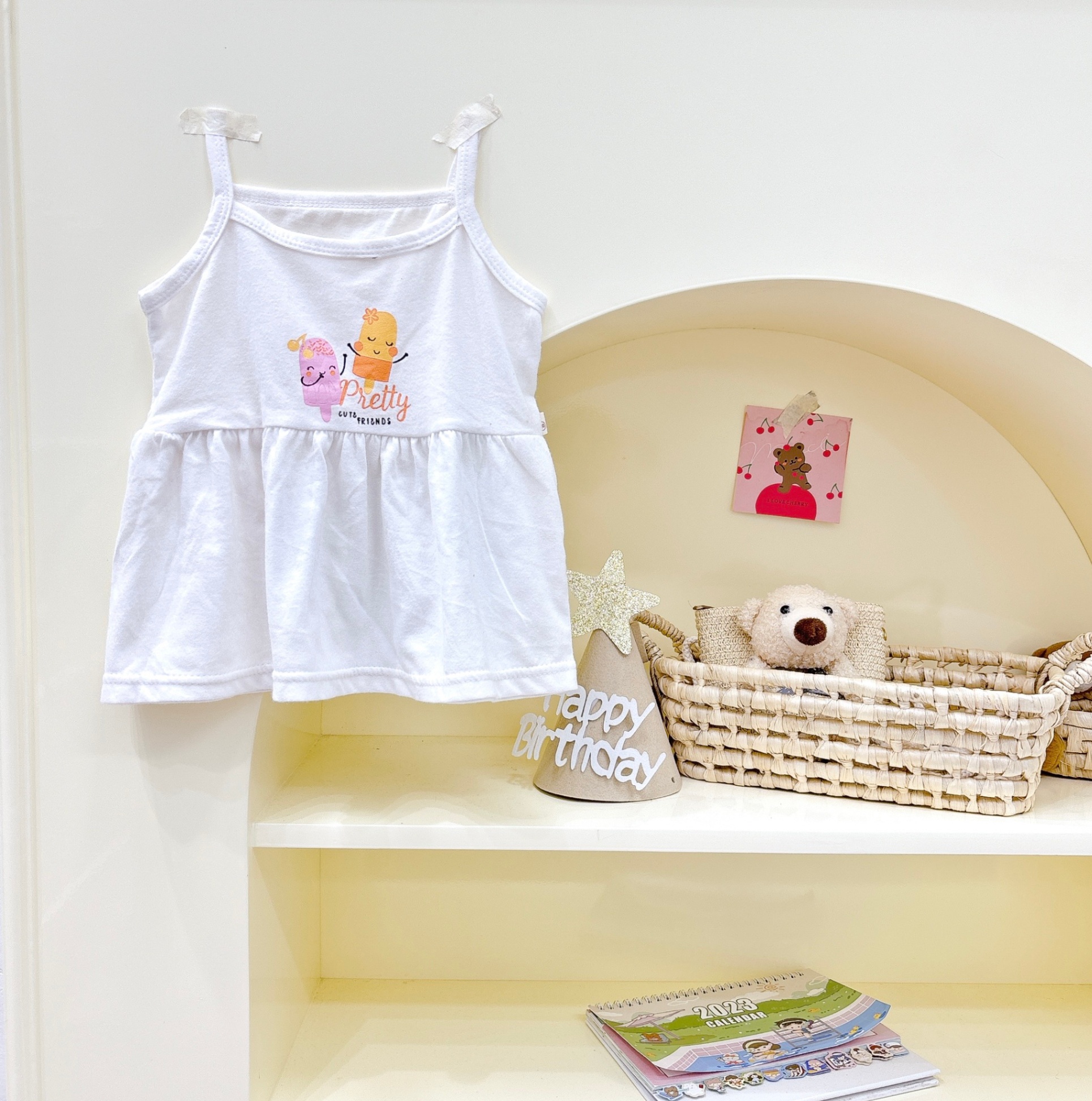 HAX2435 - SET 2 ÁO 2 DÂY COTTON XUẤT BÉ GÁI