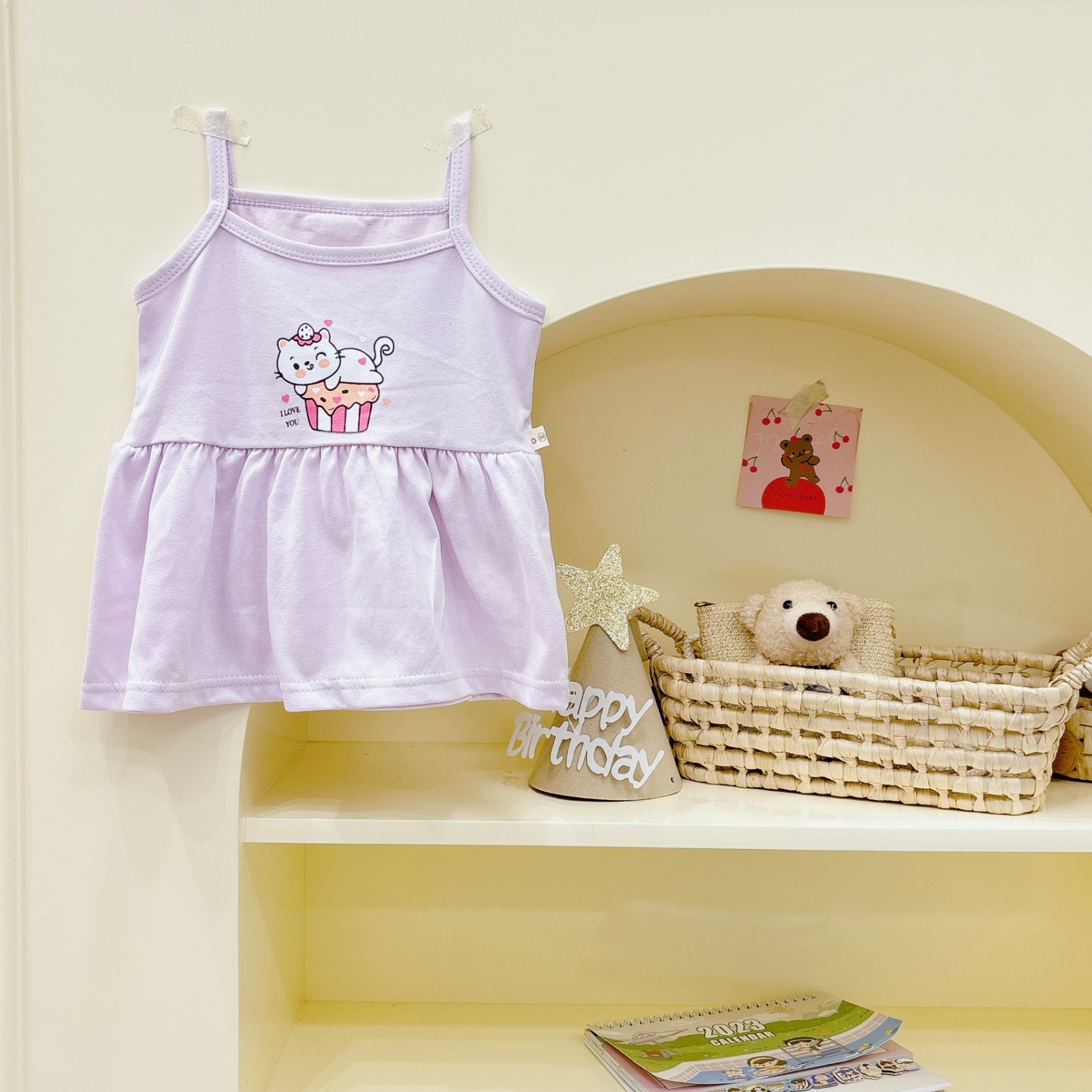 HAX2435 - SET 2 ÁO 2 DÂY COTTON XUẤT BÉ GÁI