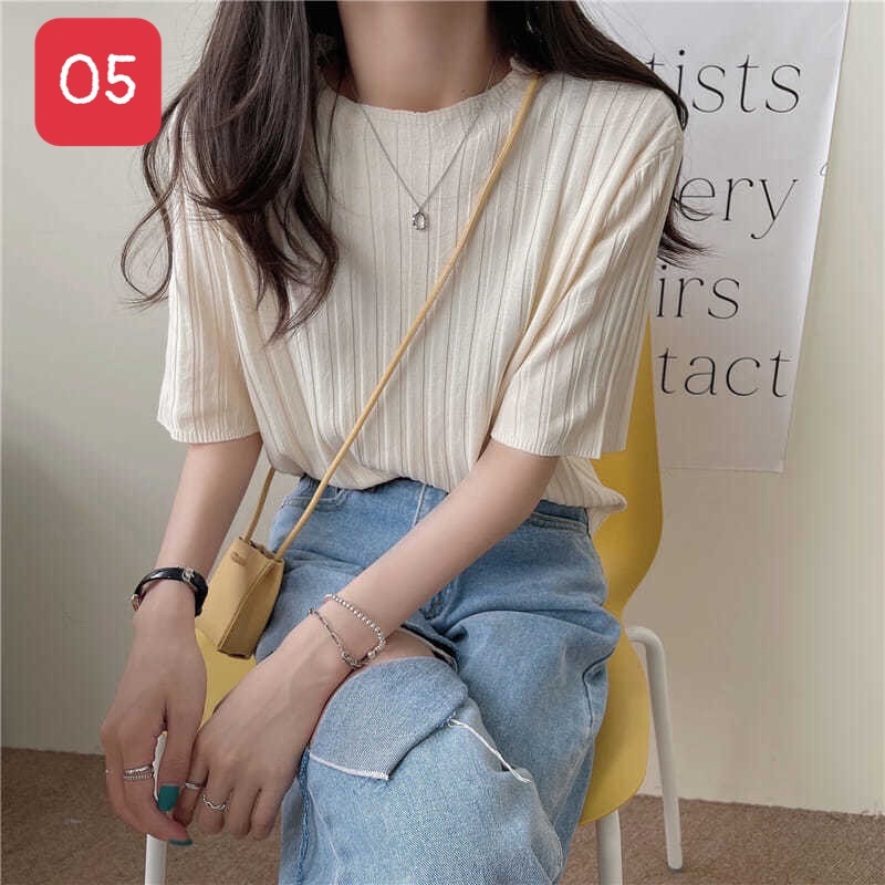 24HA23.13 - ÁO CỘC TAY NỮ BASIC