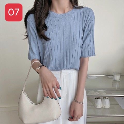 24HA23.13 - ÁO CỘC TAY NỮ BASIC
