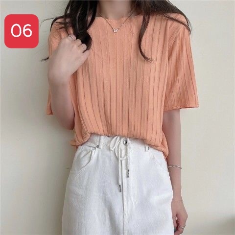 24HA23.13 - ÁO CỘC TAY NỮ BASIC