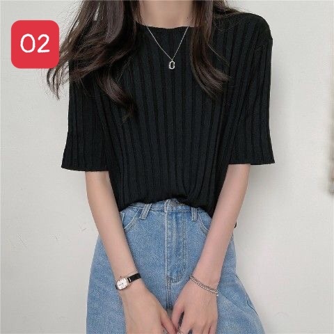 24HA23.13 - ÁO CỘC TAY NỮ BASIC
