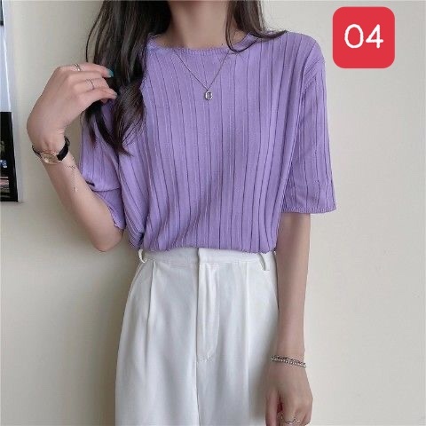 24HA23.13 - ÁO CỘC TAY NỮ BASIC
