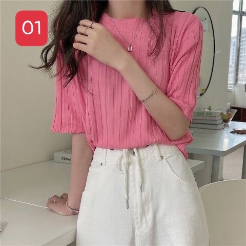 24HA23.13 - ÁO CỘC TAY NỮ BASIC