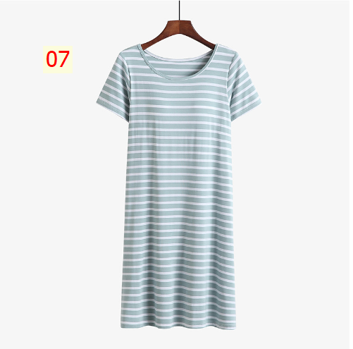 24HH33.10 - VÁY NGỦ KẺ KÈM ĐỆM NGỰC