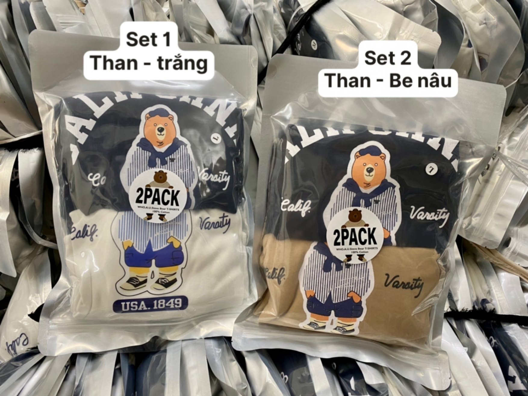 HAX2437 - SÉT 2 ÁO WHO.AU GẤU