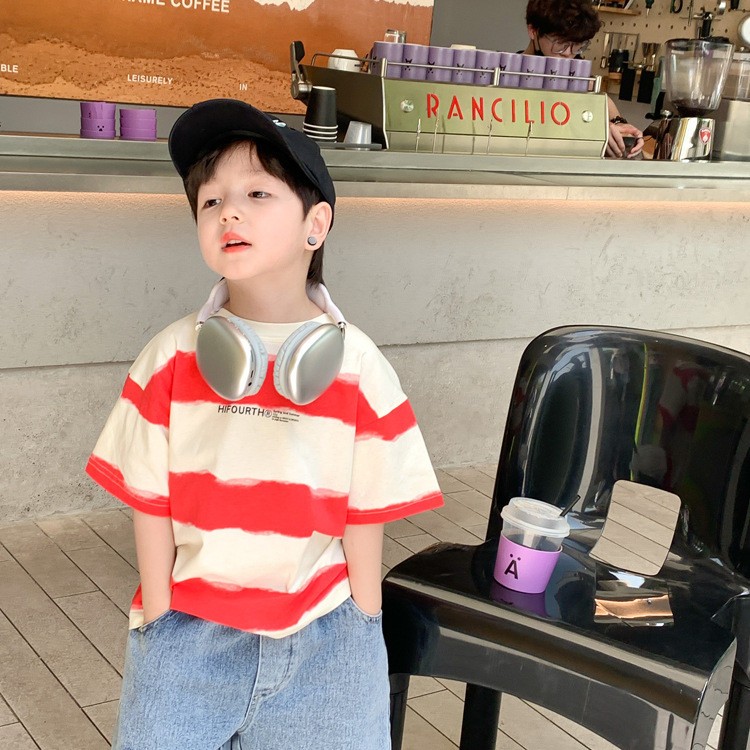 24HH33.03 - ÁO CỘC KẺ PHỐI MÀU BÉ TRAI H..ÃNG A.M.BB.KIDS