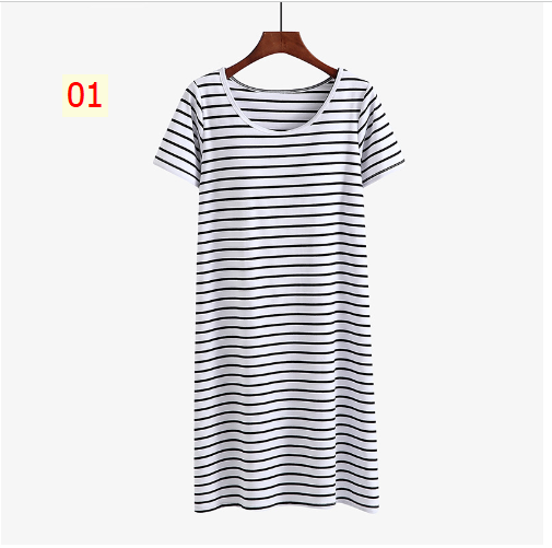 24HH33.10 - VÁY NGỦ KẺ KÈM ĐỆM NGỰC