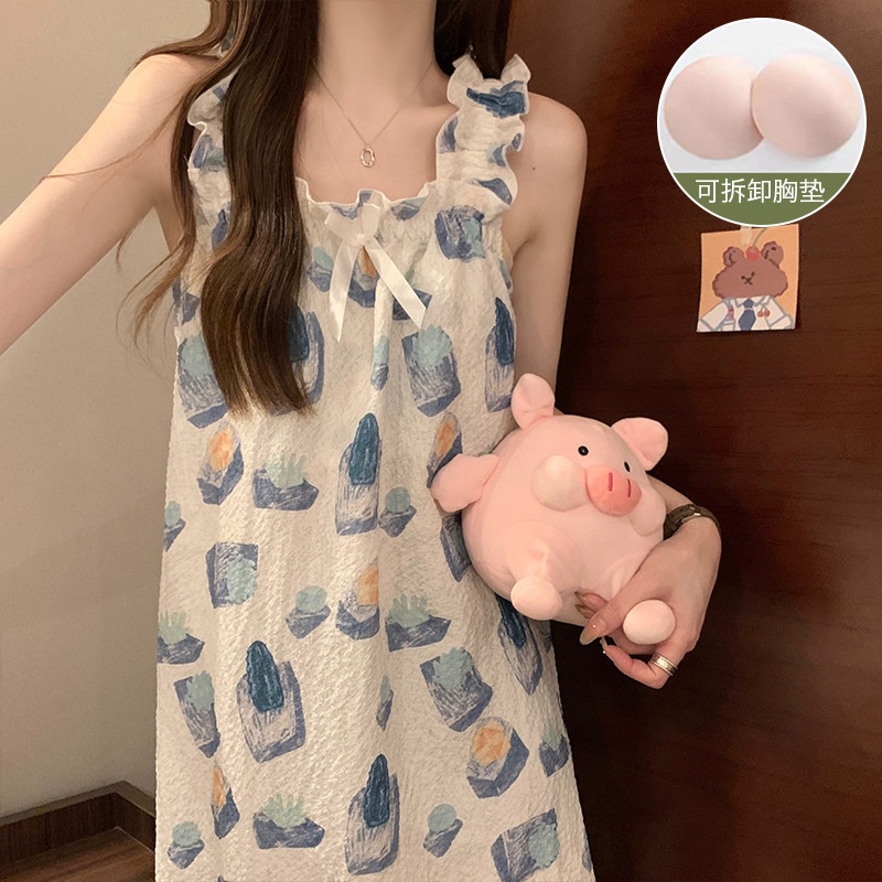 24HH43.10 - VÁY 2 DÂY KÈM BRA NỮ