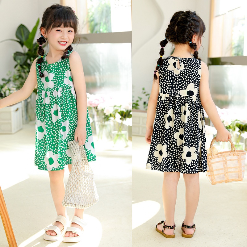 24HA53.01 - SET 2 VÁY LANH LỤA BÉ GÁI