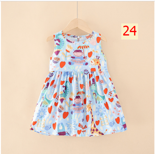 24HA53.01 - SET 2 VÁY LANH LỤA BÉ GÁI