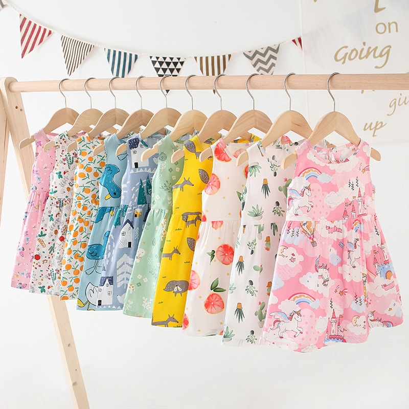 24HH73.04 - VÁY LANH LỤA CHO BÉ