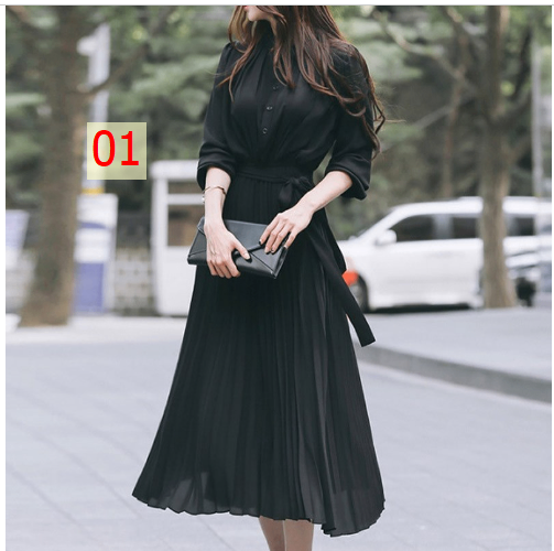 24HA83.03 - VÁY XẾP LY DÁNG DÀI