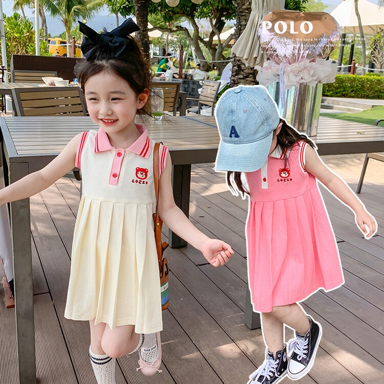 24HH83.05 - VÁY SUÔNG GẤU DÂU CHO BÉ GÁI