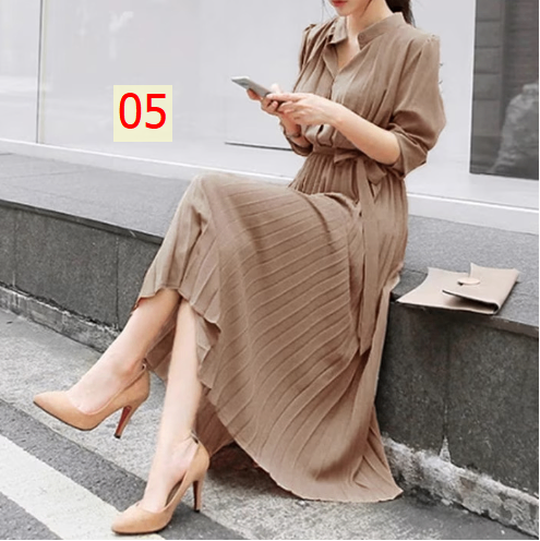 24HA83.03 - VÁY XẾP LY DÁNG DÀI