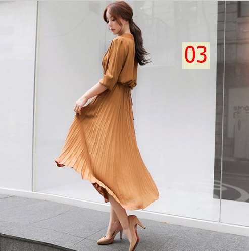 24HA83.03 - VÁY XẾP LY DÁNG DÀI