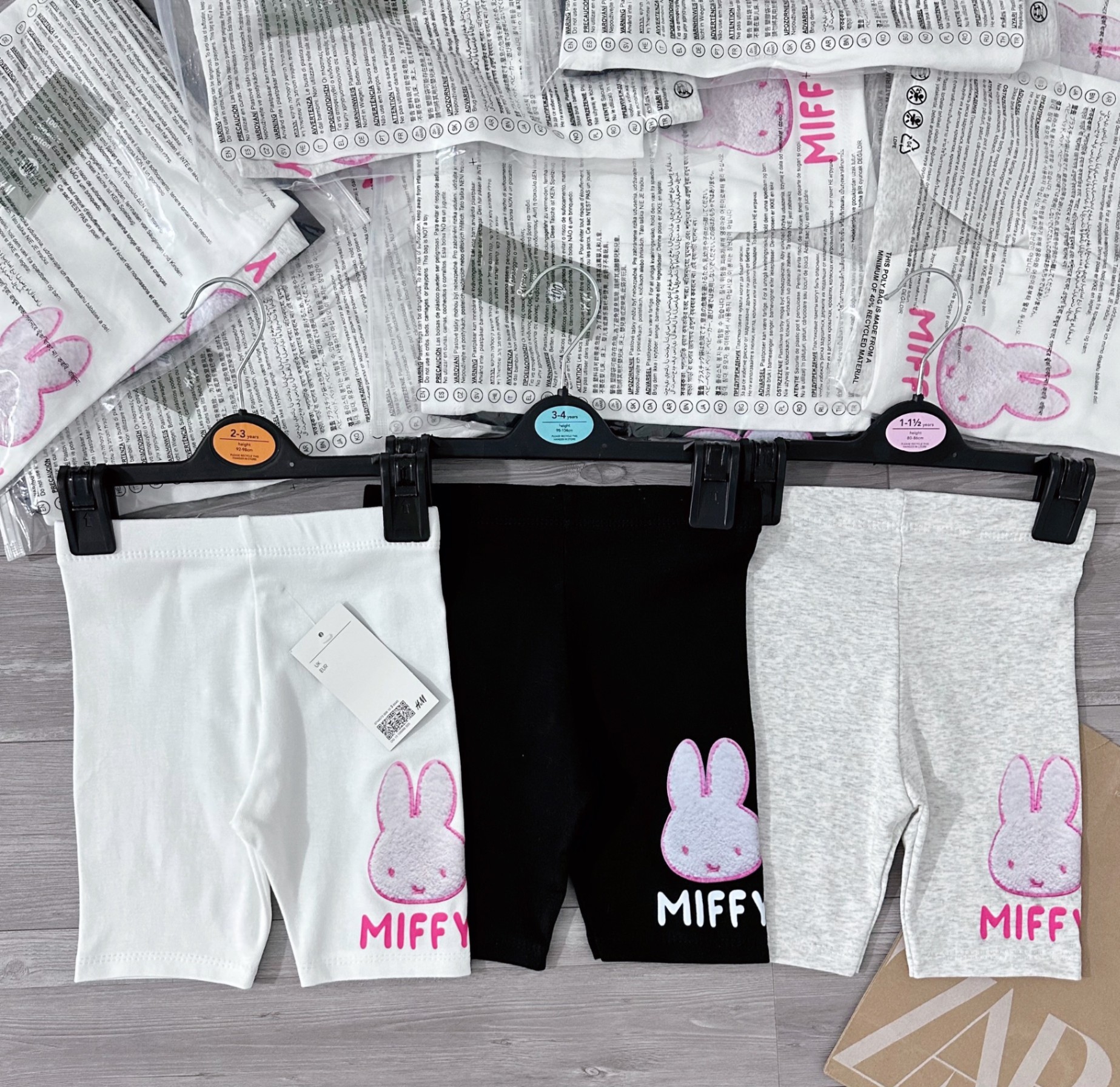 24HAVN03.103 - SÉT 3 QUẦN LEGGING ĐÙI THỎ BÉ GÁI