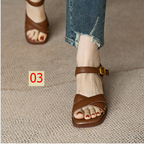 24HA103.06 - SANDAL DA GÓT TRỤ CAO CẤP