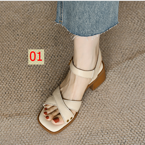 24HA103.06 - SANDAL DA GÓT TRỤ CAO CẤP