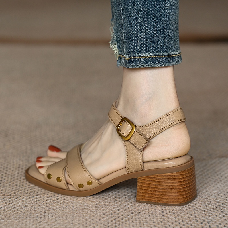 24HA103.06 - SANDAL DA GÓT TRỤ CAO CẤP