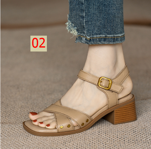 24HA103.06 - SANDAL DA GÓT TRỤ CAO CẤP