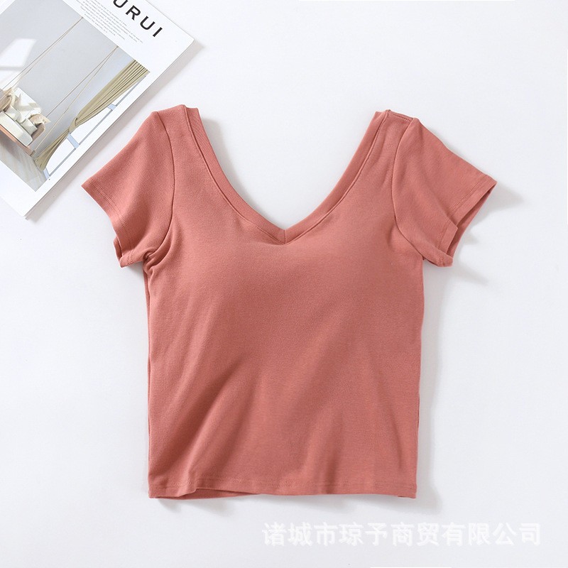 24HH113.05- ÁO CỘC CROPTOP KÈM BRA