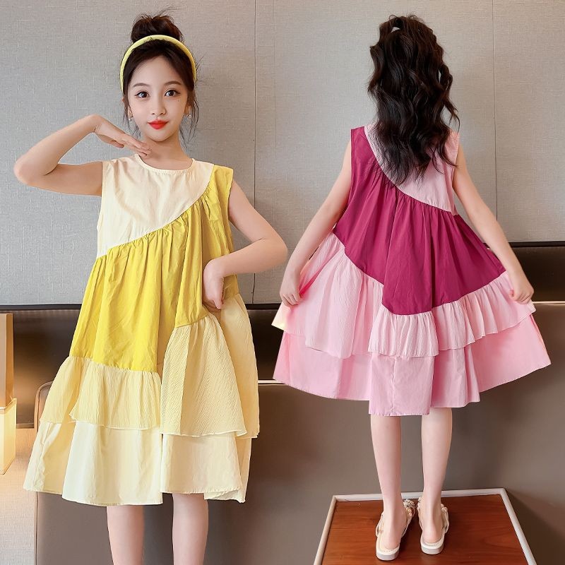 24HH113.08 - #VÁY #SUÔNG BG CỌC TAY 2 TẦNG PHỐI MÀU