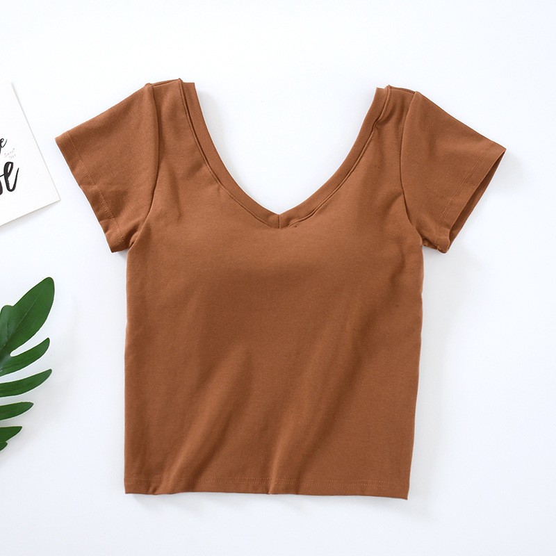 24HH113.05- ÁO CỘC CROPTOP KÈM BRA