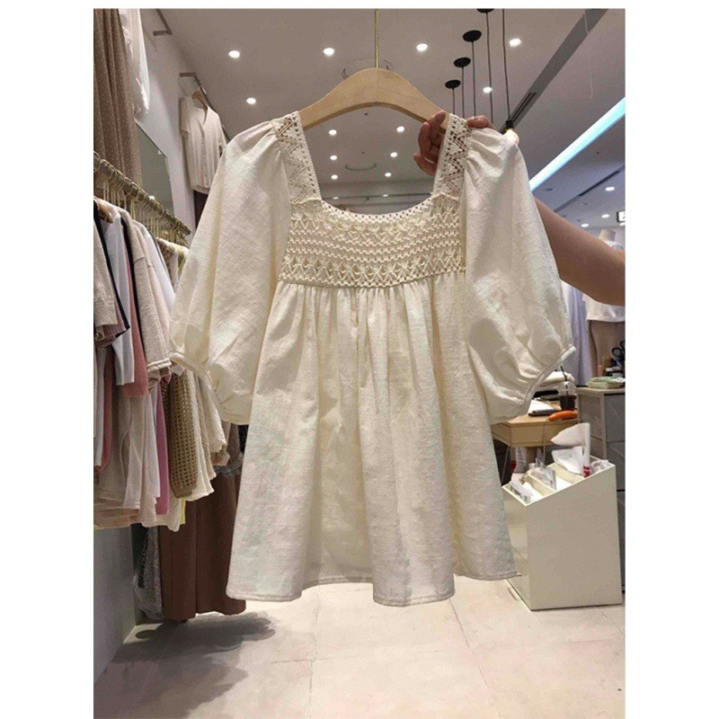 24HH123.04 - ÁO CỔ VUÔNG TAY BỒNG