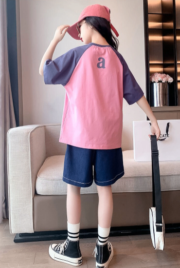 24HA143.08 - SET BỘ ÁO PHÔNG QUẦN JEAN BÉ GÁI