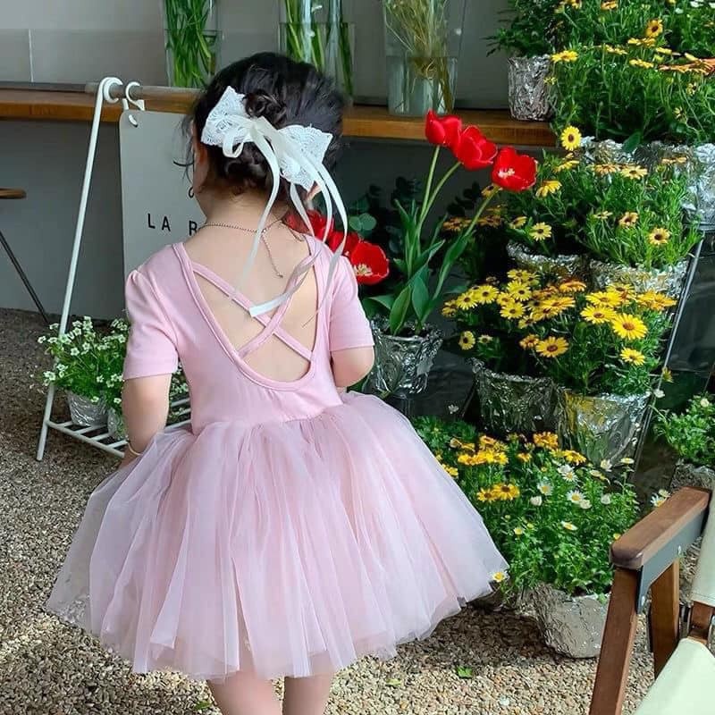 24HA163.09 - VÁY XOÈ BÉ GÁI ĐAN LƯNG