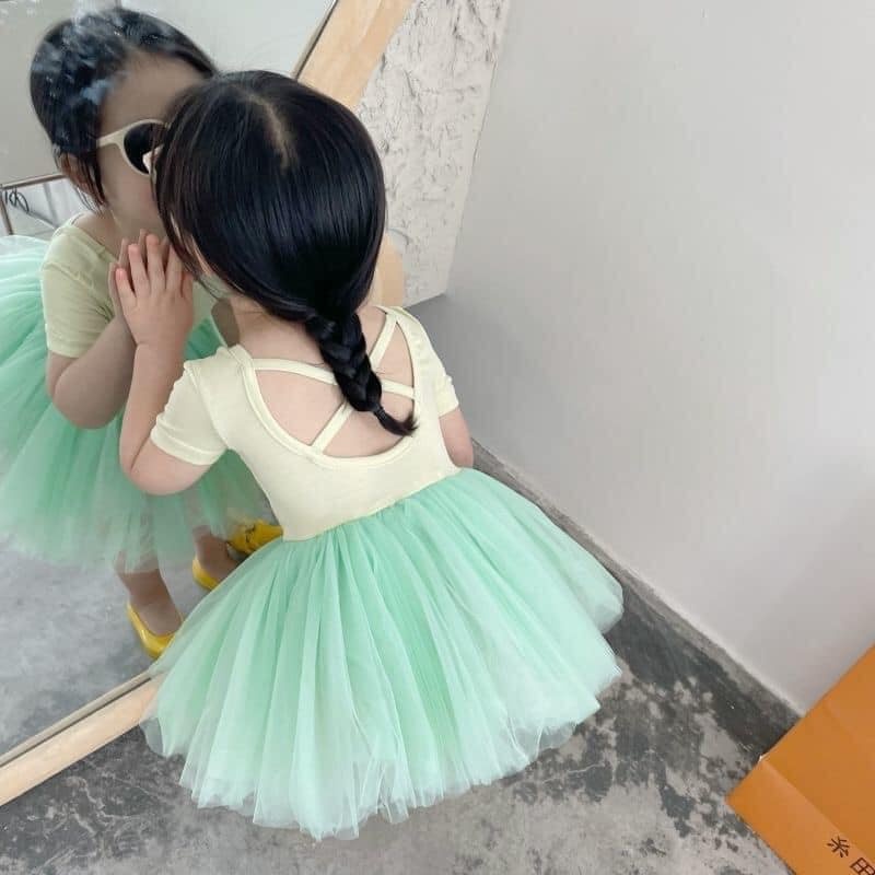 24HA163.09 - VÁY XOÈ BÉ GÁI ĐAN LƯNG