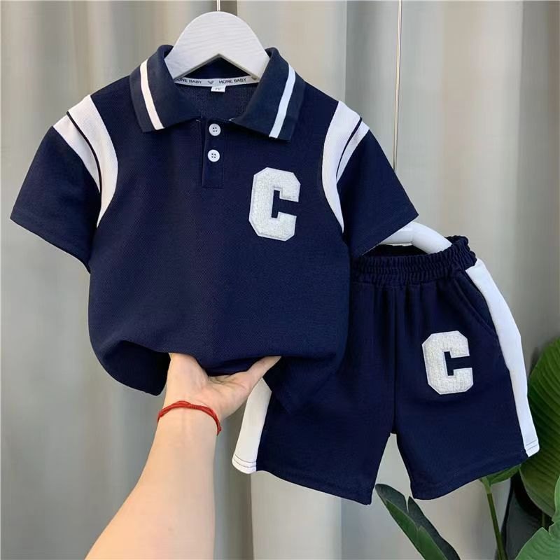 24HH183.02 - BỘ POLO BÉ TRAI CHỮ C