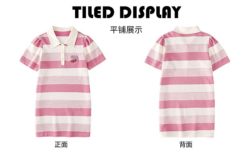 24HH183.09 - VÁY POLO KẺ NGANG BÉ GÁI