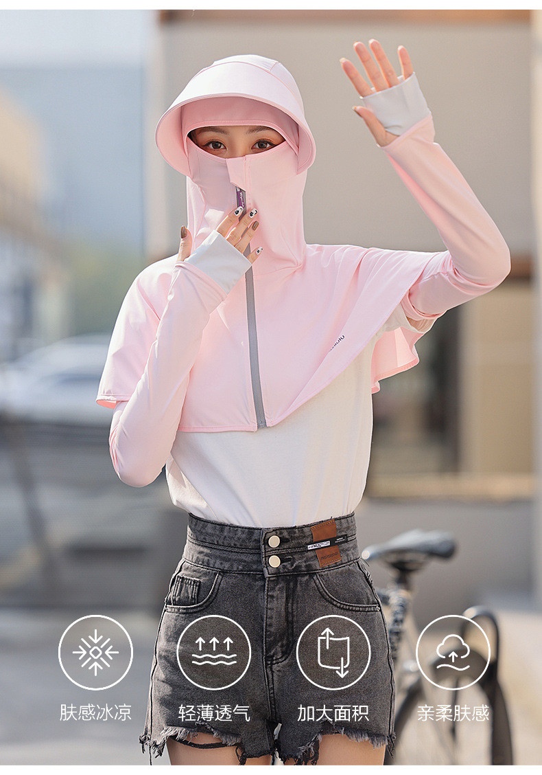 24HH193.06- SET MŨ TÍCH HỢP KHẨU TRANG + GĂNG TAY DÀI CHỐNG TIA UV