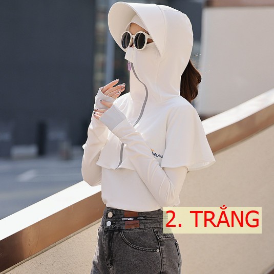 24HH193.06- SET MŨ TÍCH HỢP KHẨU TRANG + GĂNG TAY DÀI CHỐNG TIA UV