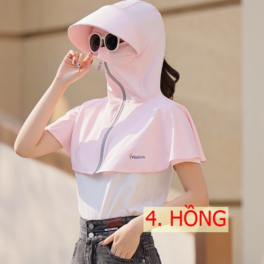 24HH193.06- SET MŨ TÍCH HỢP KHẨU TRANG + GĂNG TAY DÀI CHỐNG TIA UV