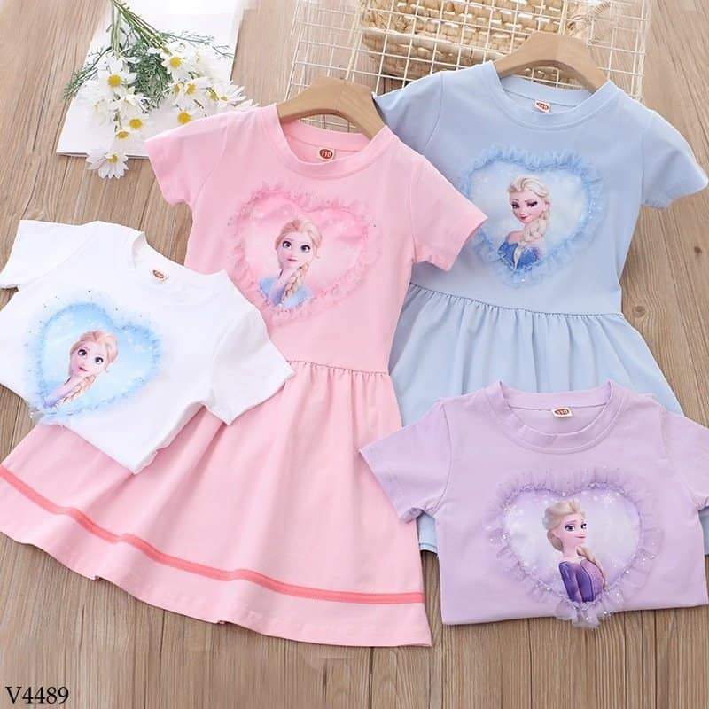 24HH203.09- 🌈VÁY CÔNG CHÚA ELSA CHO BÉ