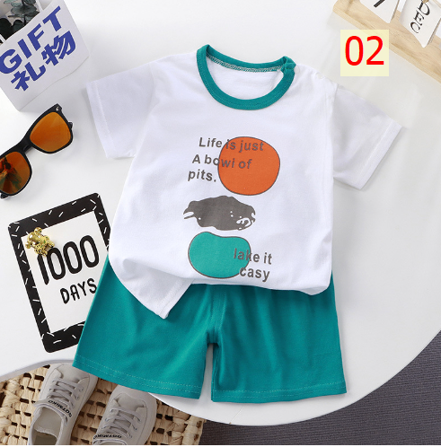 24HA213.10 - SET 2 BỘ COTTON MẶC NHÀ CHO BÉ