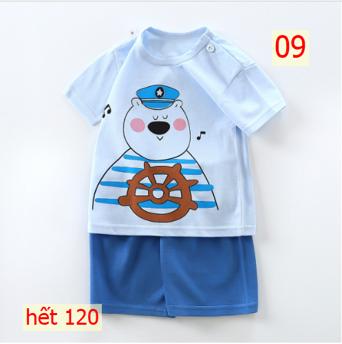 24HA213.10 - SET 2 BỘ COTTON MẶC NHÀ CHO BÉ