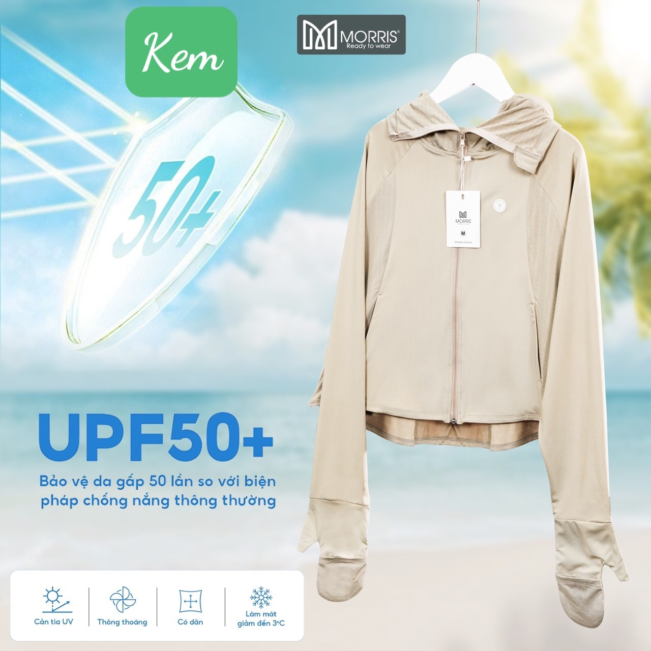 24HAVN06.223 - ÁO CHỐNG NẮNG MORRIS CÁNH DƠI