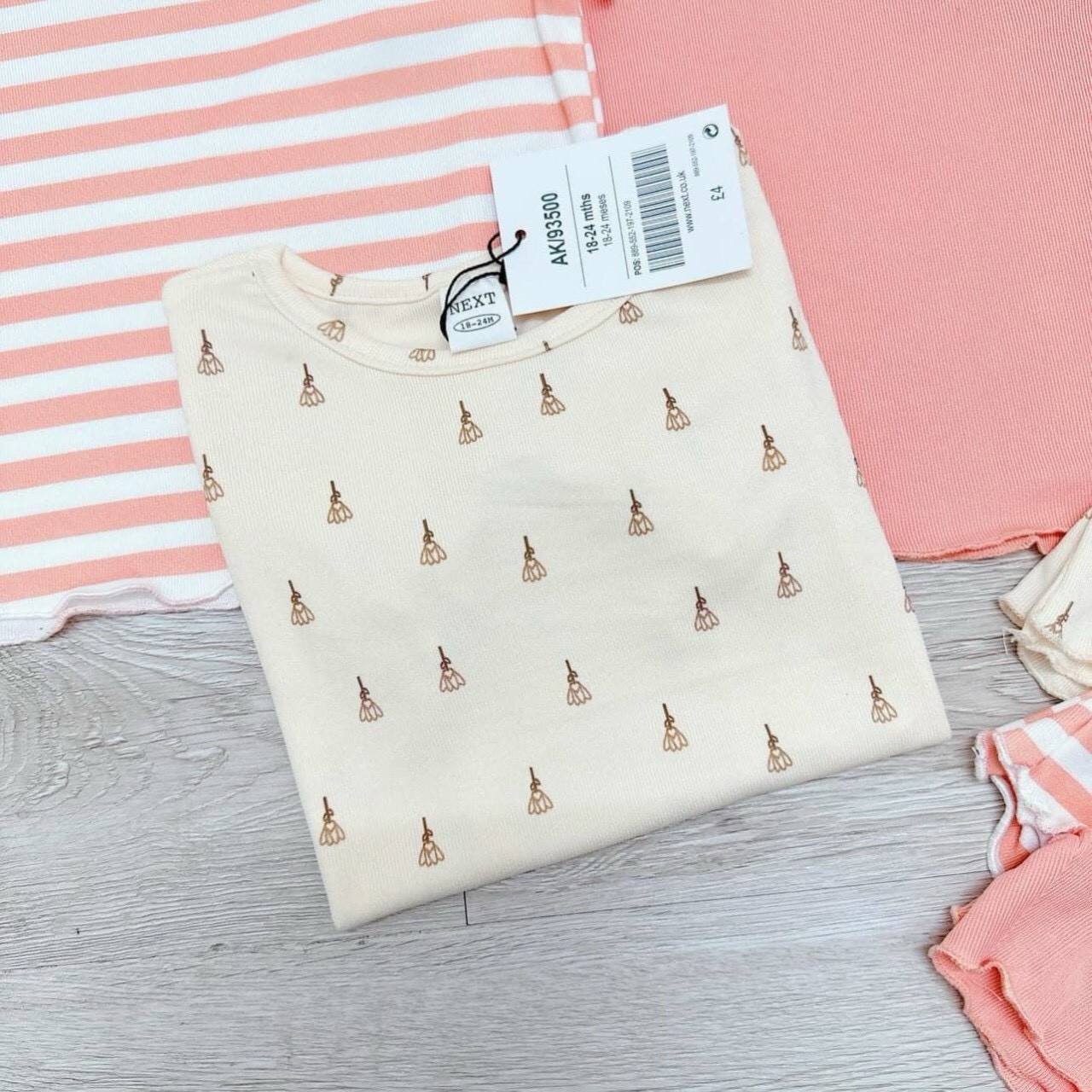 24HAVN01.223 - SÉT 3 BỘ TĂM VINTAGE COVER NEXT BÉ GÁI